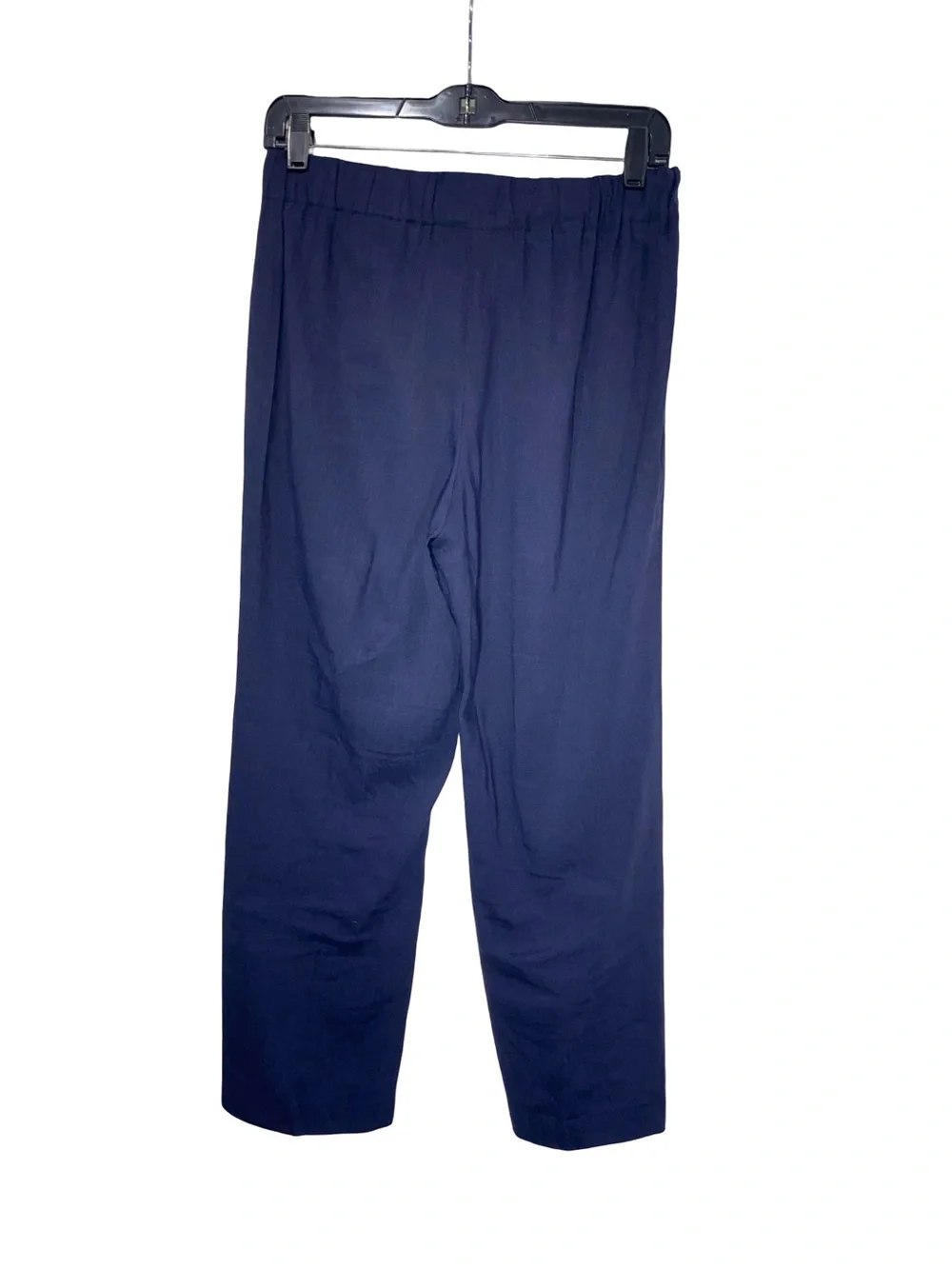 Aritzia Babaton Linen Blend Navy Blue Pull On Drawstring Trouser Pants